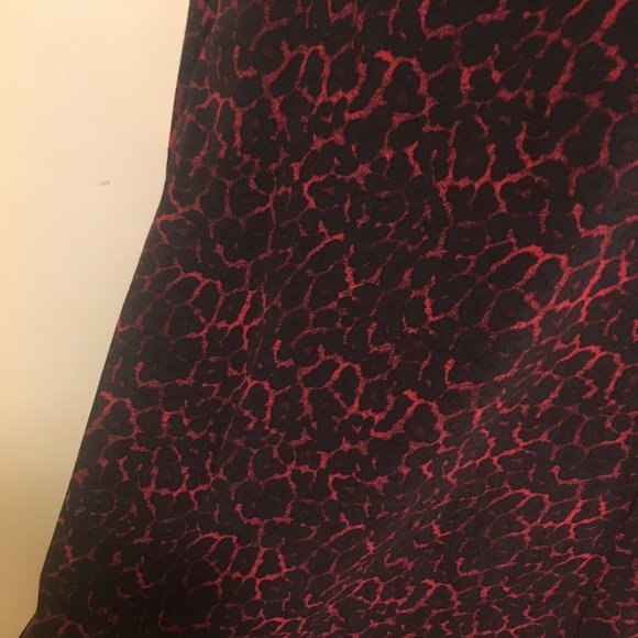 Marina Sport Long Sleeve Red Cheetah Print Dress - Picture 3 of 11